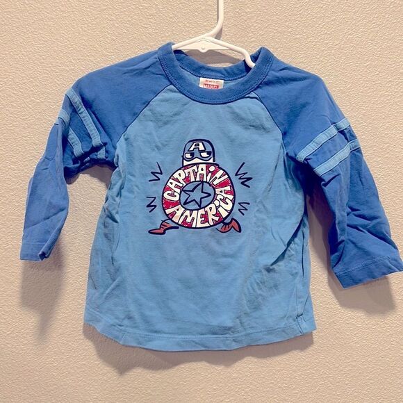 Hanna Andersson Marvel Captain America‎ LS Tee Sz 85cm 2T - Picture 1 of 4